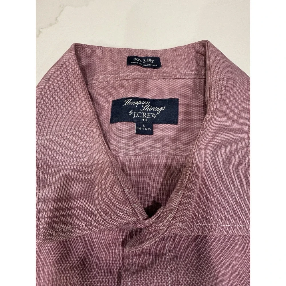 J Crew Thompson Shirtings 80s 2-Ply Button Down Shirt‎ Mens Large Pink Preppy